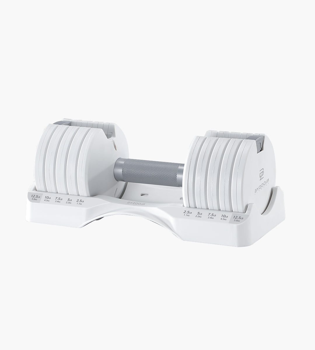 Pure Series 12.5LB Adjustable Dumbbell + Stand Bundle Set, White
