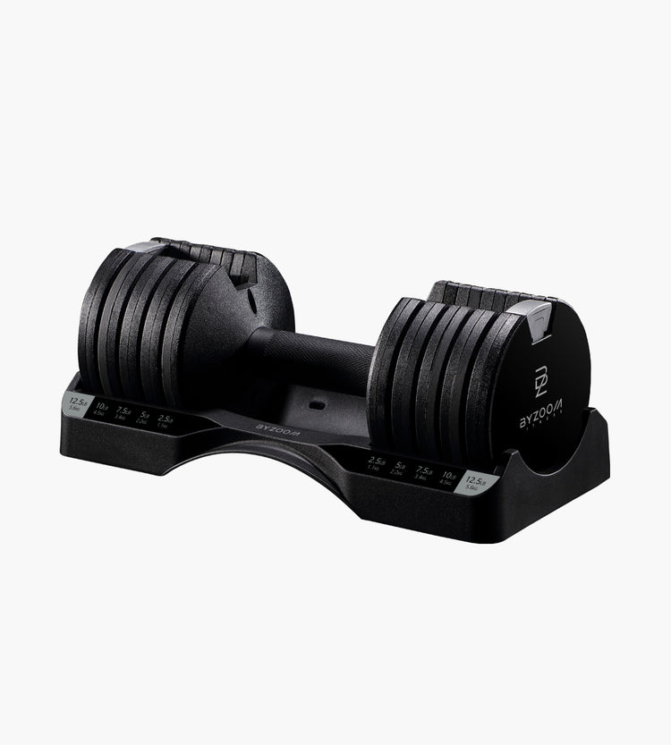 Pure Series 12.5LB Adjustable Dumbbell + Stand Bundle Set, Black