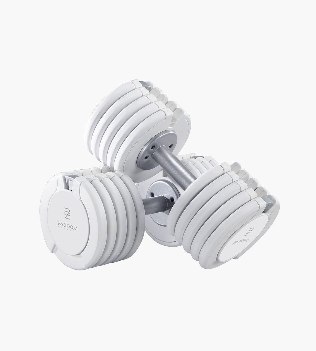 Pure Series 50LB Adjustable Dumbbell + Stand Bundle Set, White