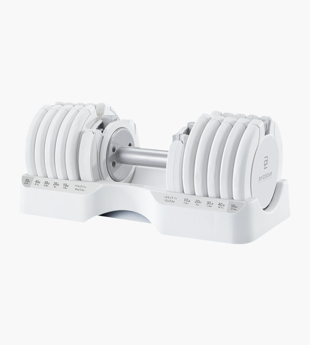 Pure Series 55LB Adjustable Dumbbell Set of 2, White – Byzoom Fitness US