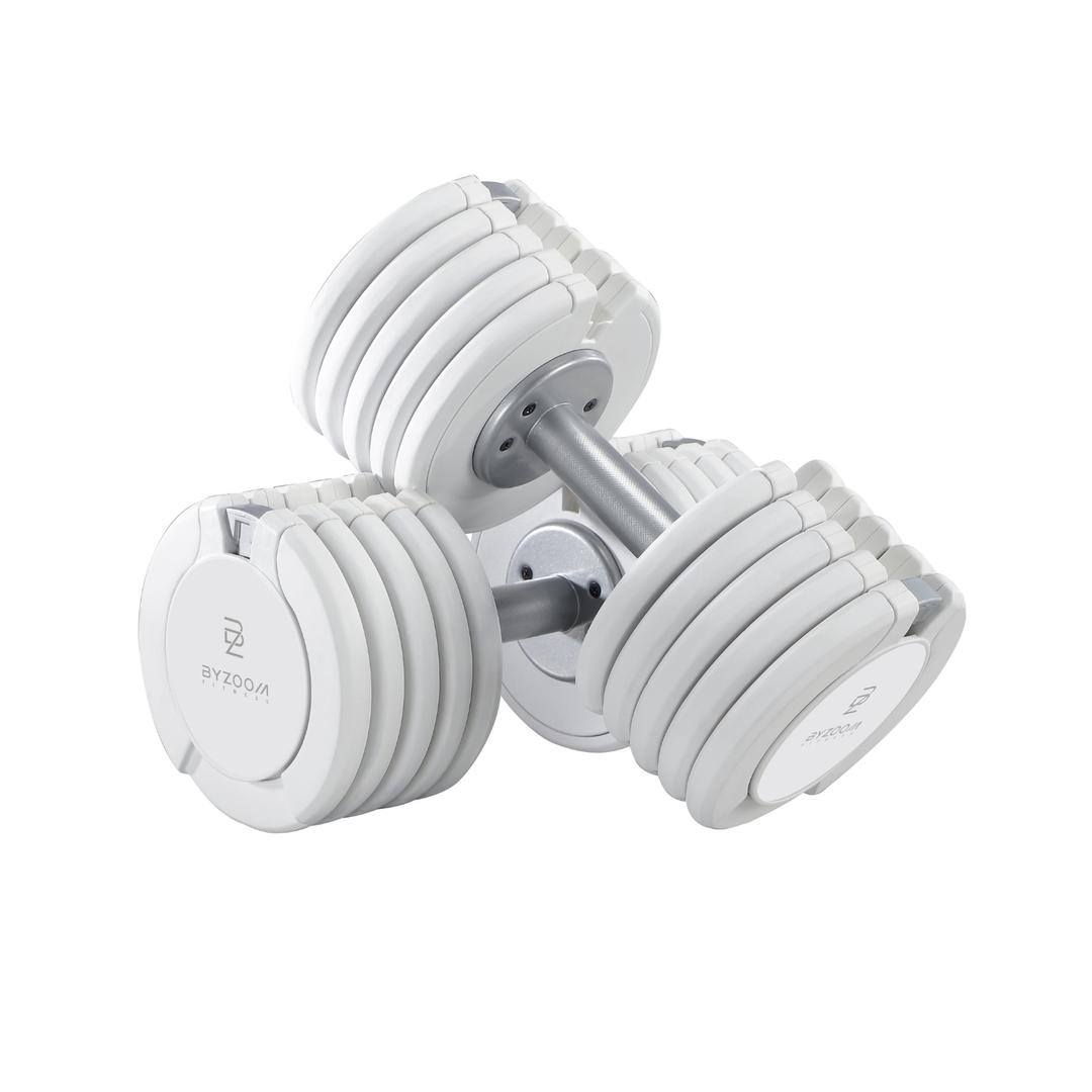 Pure Series 50LB Adjustable Dumbbell Single Unit, White