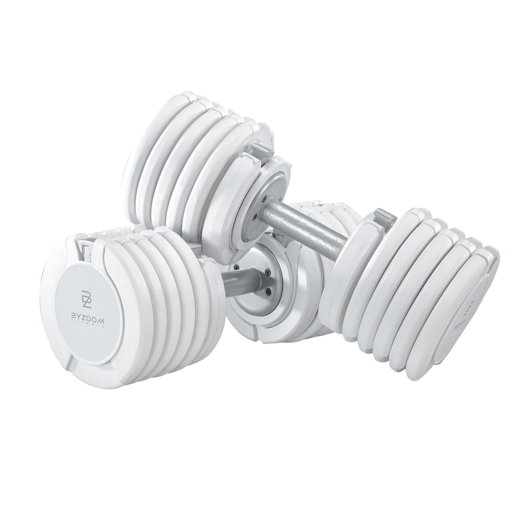 Pure Series 55LB Adjustable Dumbbell Single Unit, White