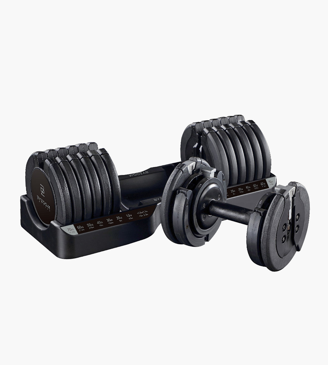 Pure Series 75LB Adjustable Dumbbell Single Unit, Black