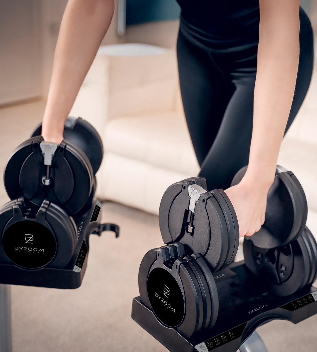 Pure Series 25LB Adjustable Dumbbell Pair Set of 2, Black