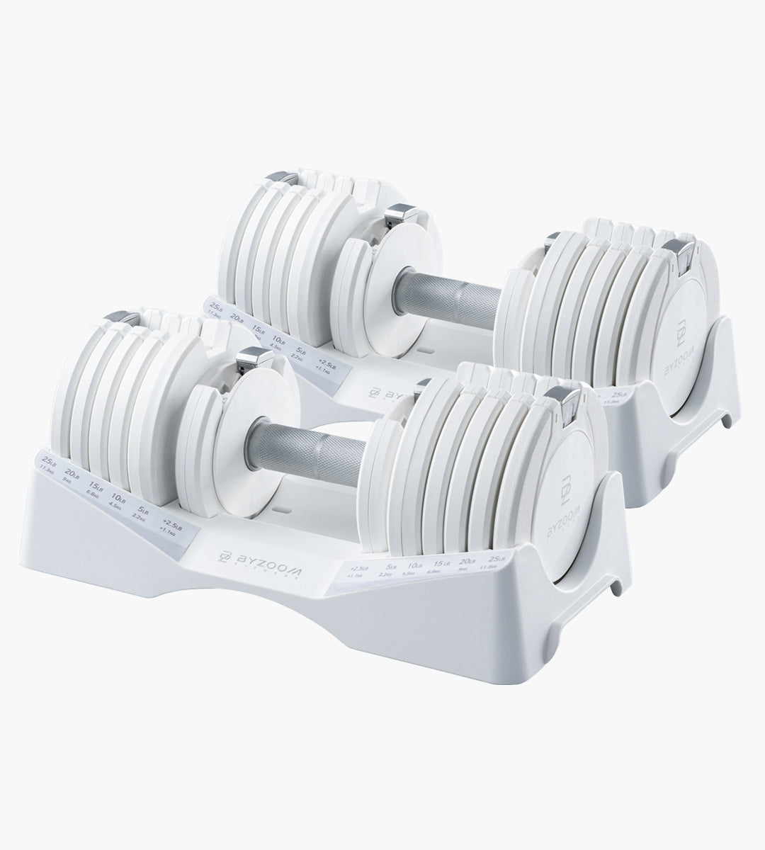 Pure Series 27.5LB Adjustable Dumbbell Set of 2, White