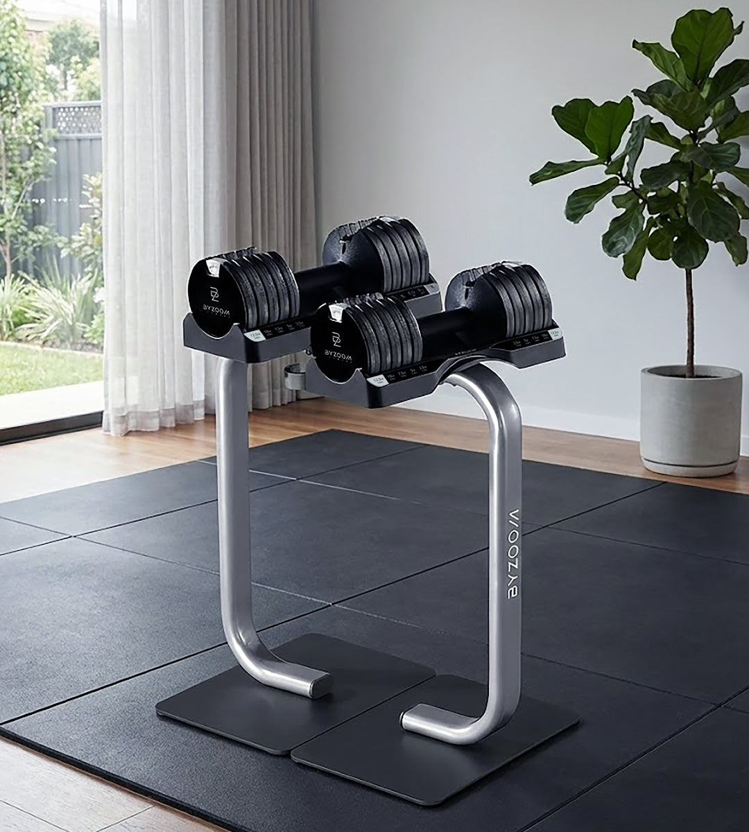 Pure Series 12.5LB Adjustable Dumbbell + Stand Bundle Set, Black