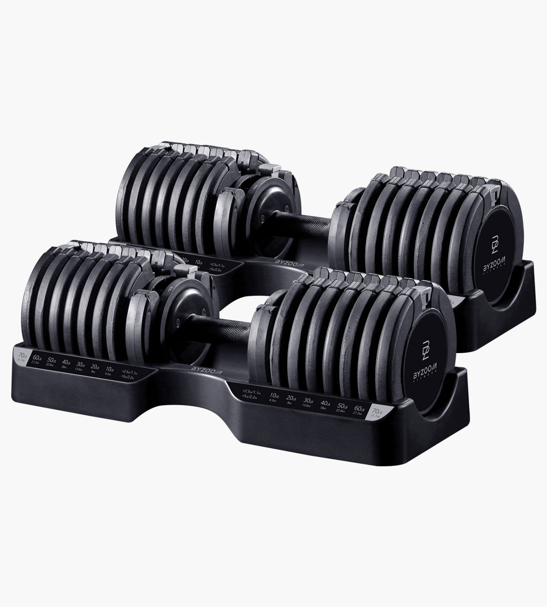 Pure Series 75LB Adjustable Dumbbell Set of 2, Black