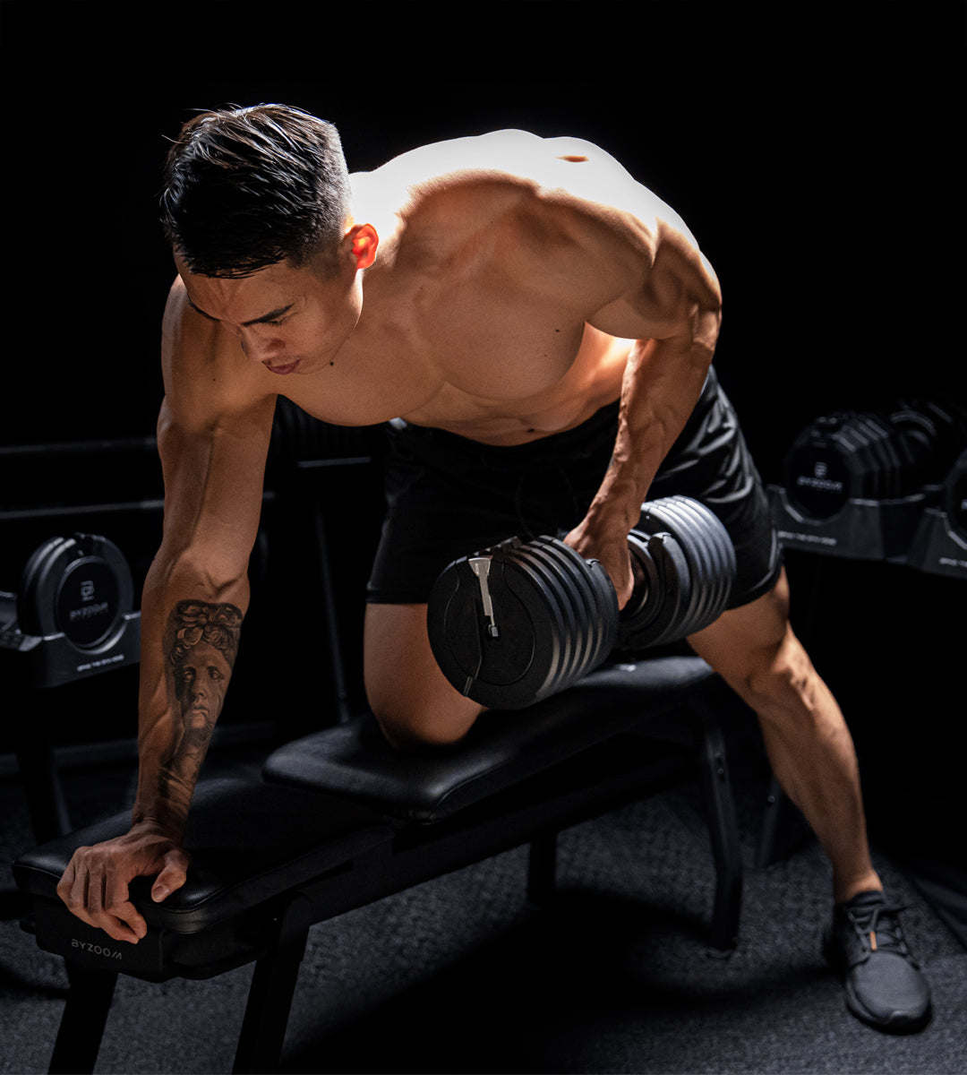 Pure Series 75LB Adjustable Dumbbell Single Unit, Black